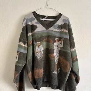 Vintage Golf Scene Sweater